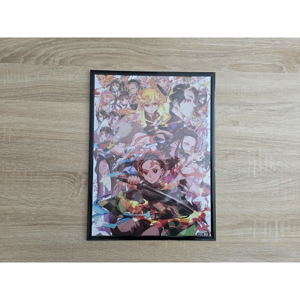 Demon Slayer Kimetsu no Yaiba Framed Wall Art Poster‎ Tanjiro Nezuko Anime Decor